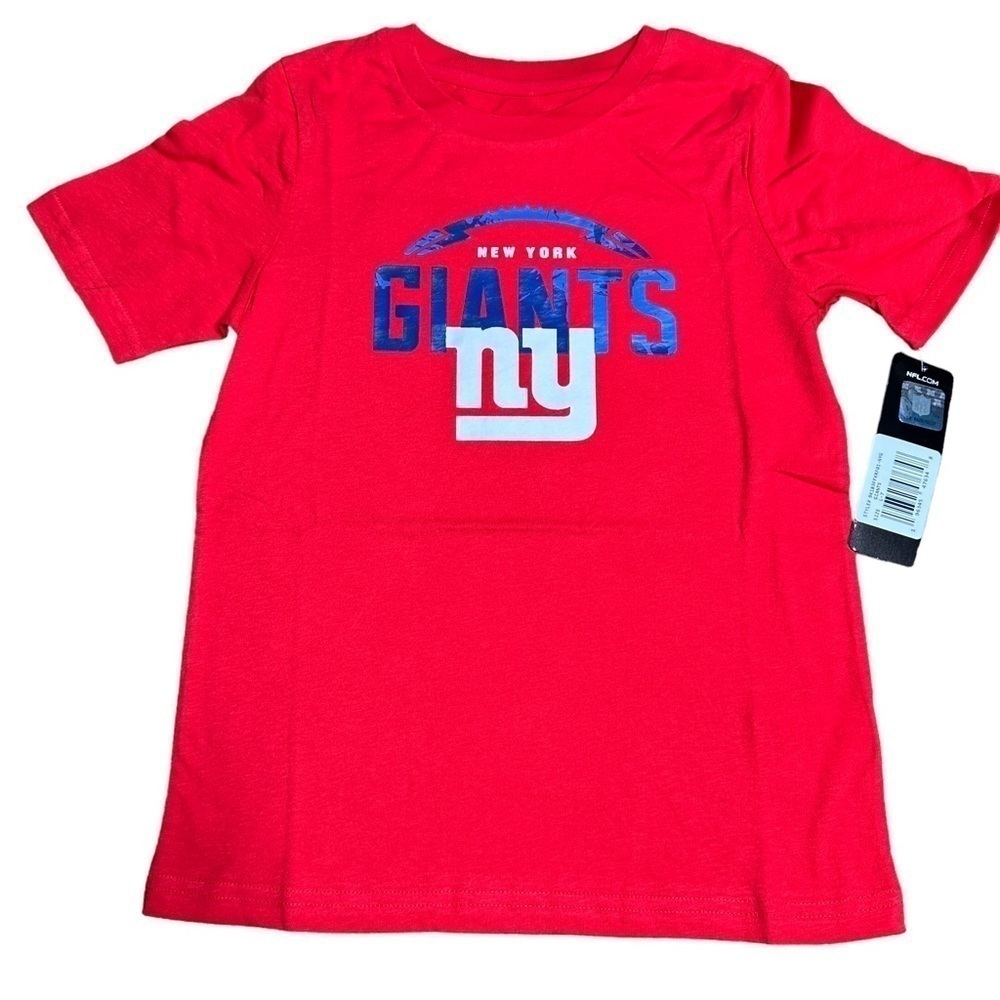 NFL New York Giants football red tee NWT Large 7 kids